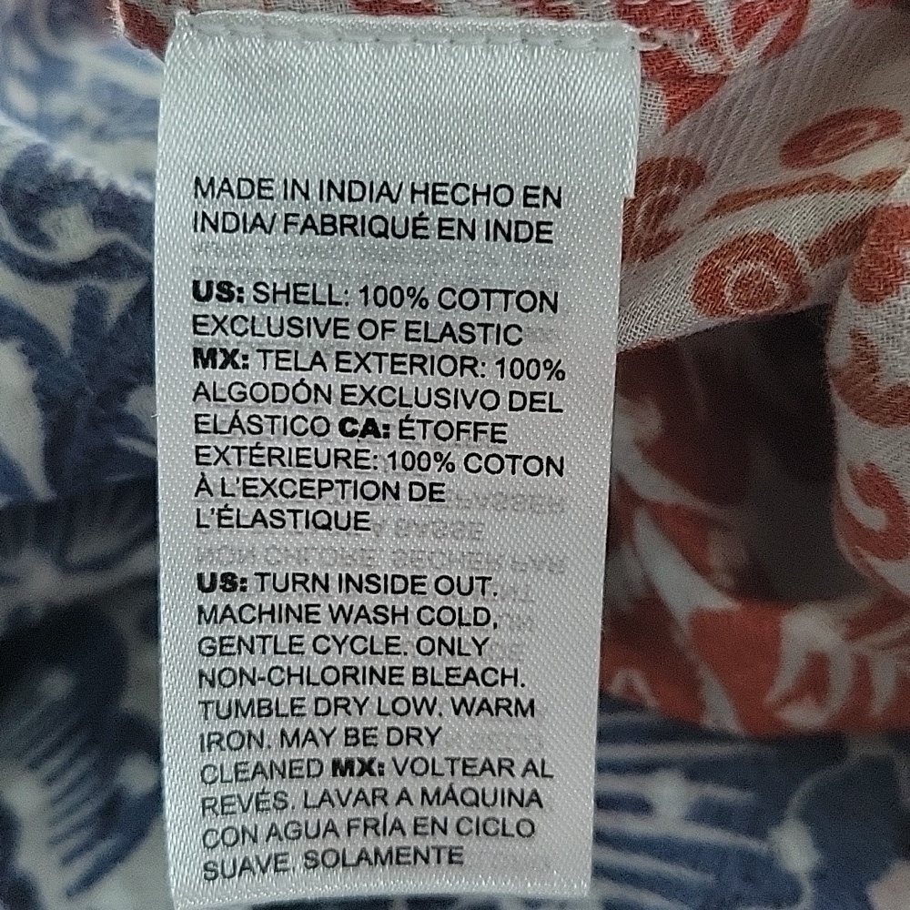 Chico's Off the Shoulder Blue Orange Blouse Size Large/14 - Picture 9 of 9